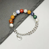 Personalized Nature Beads Bracelets with Engraved Name & Date