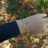 Custom Stainless Steel Name Bracelet for Her - Personalized Letter Charm Jewelry