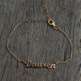 Custom Stainless Steel Name Bracelet for Her - Personalized Letter Charm Jewelry