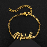 Personalized Nameplate Bracelet 18K Stainless Steel Men Women Gift