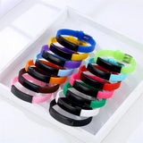 Colorful Silicone Rudder Bracelet Personalized Stainless Steel Name ID Bangle