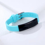 Colorful Silicone Rudder Bracelet Personalized Stainless Steel Name ID Bangle