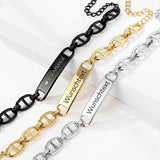 Personalized Name Bracelet Stainless Steel Adjustable Nameplate