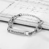 Personalized Name Bracelet Stainless Steel Adjustable Nameplate