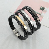 Personalized Leather Name Bracelet Stainless Steel with Lucky Number