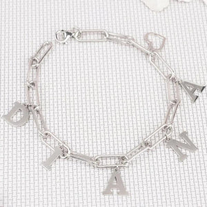 Stainless Steel Initial Letter Bracelet Personalized for Women