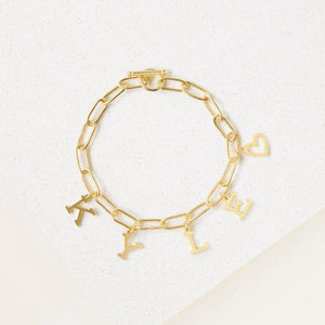 Stainless Steel Initial Letter Bracelet Personalized for Women
