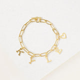 Stainless Steel Initial Letter Bracelet Personalized for Women