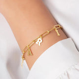 Stainless Steel Initial Letter Bracelet Personalized for Women