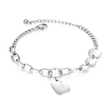 Stainless Steel Bracelet For Women Round Square Bracelet Rose Gold/Silver Bangle
