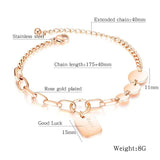 Stainless Steel Bracelet For Women Round Square Bracelet Rose Gold/Silver Bangle