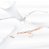 Stainless Steel Bracelet For Women Round Square Bracelet Rose Gold/Silver Bangle