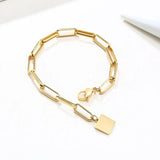 Name Bracelet With Square Pendant Stainless Steel Women Jewelry