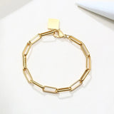 Name Bracelet With Square Pendant Stainless Steel Women Jewelry