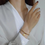 Name Bracelet With Square Pendant Stainless Steel Women Jewelry