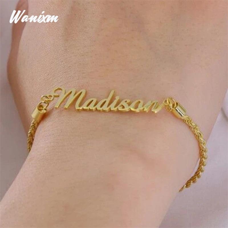 Personalized Stainless Steel Name Chain Bracelet
