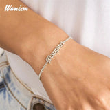 Stainless Steel Cuban Chain Name Bracelet Adjustable Letter Jewelry