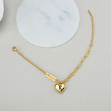 Personalized Heart Bracelet Stainless Steel Chain Gift for Women