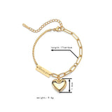 Personalized Heart Bracelet Stainless Steel Chain Gift for Women