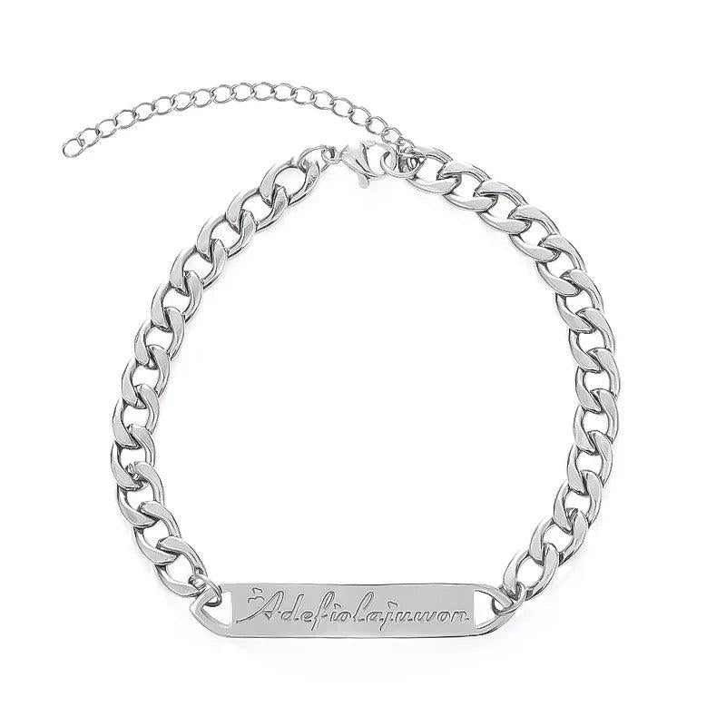 Personalized Stainless Steel Nameplate Bracelet