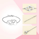 Personalized Name Bracelet for Women Double Heart Bracelets & Bangles