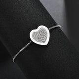 Stainless Steel Name Bracelet with Heart Square Pearl Chain for Women Girl Gift