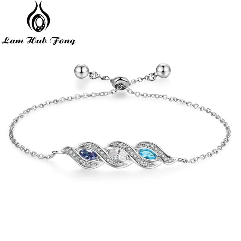Personalized Birthstone Charm Bracelet - Silver Jewelry