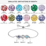 Personalized Birthstone Charm Bracelet - Silver Jewelry