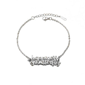 Handwritten Letter Bracelet Stainless Steel Jewelry