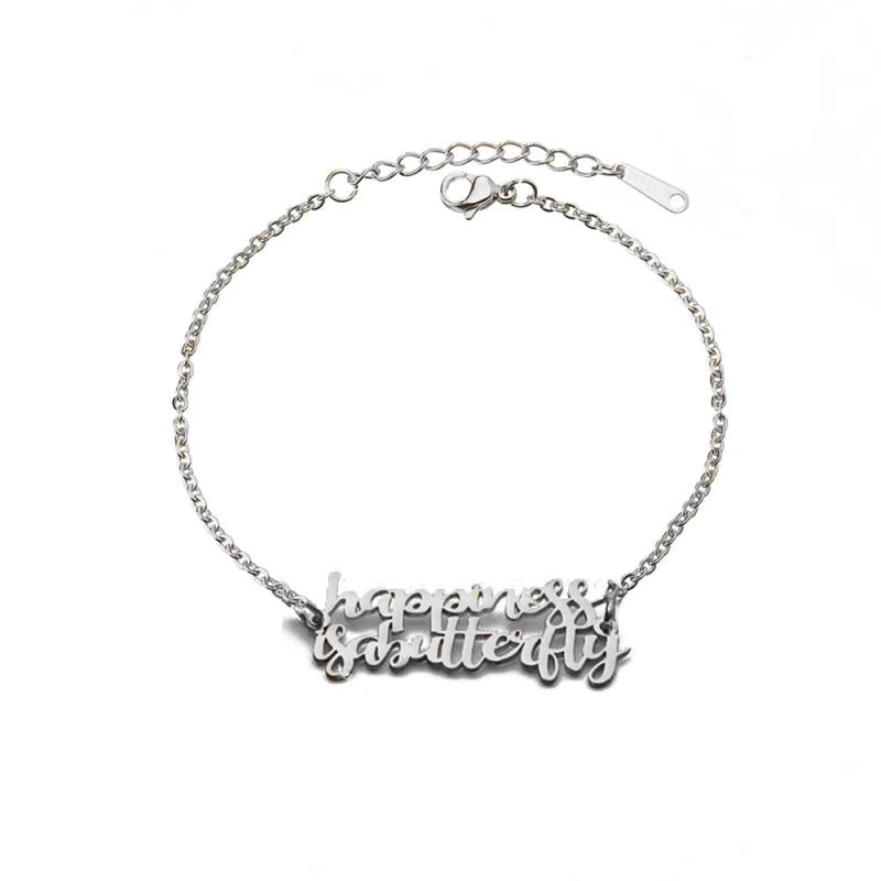 Handwritten Letter Bracelet Stainless Steel Jewelry