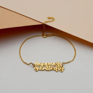 Handwritten Letter Bracelet Stainless Steel Jewelry