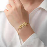 Handwritten Letter Bracelet Stainless Steel Jewelry