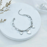 Engrave Stainless Steel Heart Bracelet Splicing Chain For Women
