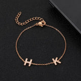Alphabet Initial Name Zircon Bracelet for Women