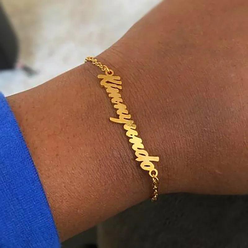 Custom Name Bracelet Stainless Steel Cuff Bangle