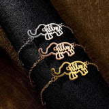 Personalized Name Elephant Pattern Stainless Steel Bracelet