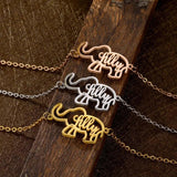 Personalized Name Elephant Pattern Stainless Steel Bracelet