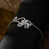 Personalized Name Elephant Pattern Stainless Steel Bracelet