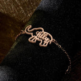 Personalized Name Elephant Pattern Stainless Steel Bracelet
