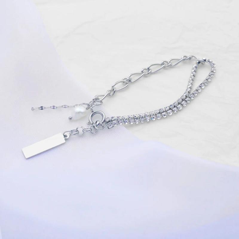 Engraved Bracelet Diamond Claw Chain Adjustable Never Fade Bangle