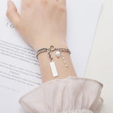 Engraved Bracelet Diamond Claw Chain Adjustable Never Fade Bangle