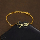 Custom Name Bracelet Stainless Steel Engraved Handwriting Love Bangle