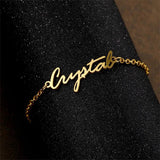 Custom Name Bracelet Stainless Steel Engraved Handwriting Love Bangle