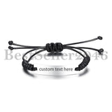 BONISKISS Men's Stainless Steel Bracelet Adjustable Bangle Engrave Jewelry