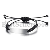 BONISKISS Men's Stainless Steel Bracelet Adjustable Bangle Engrave Jewelry