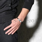 BONISKISS Men's Stainless Steel Bracelet Adjustable Bangle Engrave Jewelry