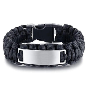 BONISKISS Men's Stainless Steel Engrave Cuff Bracelet