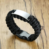 BONISKISS Men's Stainless Steel Engrave Cuff Bracelet
