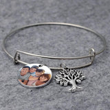 Personalized Names Bracelet Round Family Tree Men Women Jewelry Gift