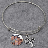 Personalized Names Bracelet Round Family Tree Men Women Jewelry Gift